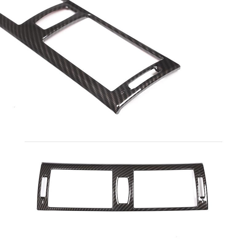 Автомобильная текстура из углеродного волокна, внутренняя центральная панель управления, приборная панель, розетка для кондиционера, накладка для BMW X5 X6 E70 E71