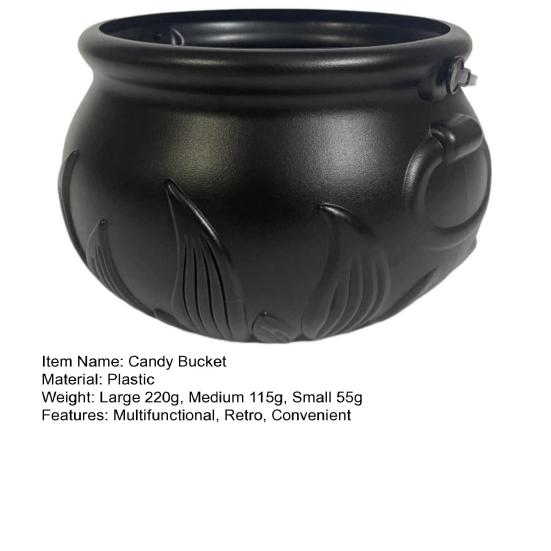 Ведерко для сладостей на Хэллоуин с ручкой, многофункциональный держатель для сладостей на Хэллоуин, ретро-котелок для сладостей для детей, выпрашивающих сладости