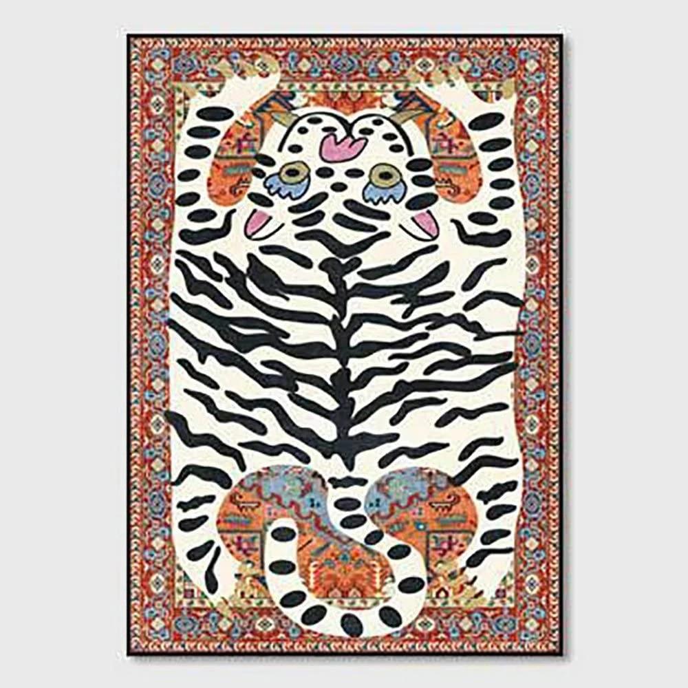 Stylish Animal Print Area Rug Pink Leopard Boho Carpet for Bedroom Living Room Decor Lounge Anti-slip Area Floor Mat Doormat