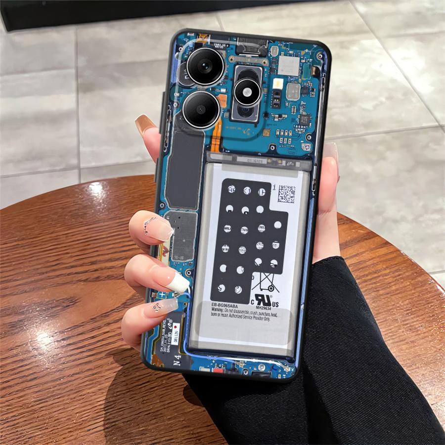 Чехол-накладка с рисунком материнской платы для Xiaomi Poco F3 F4 F5 C65 M3 M4 Pro C50 C51 M5 X3 X4 X5 Мягкая задняя крышка телефона
