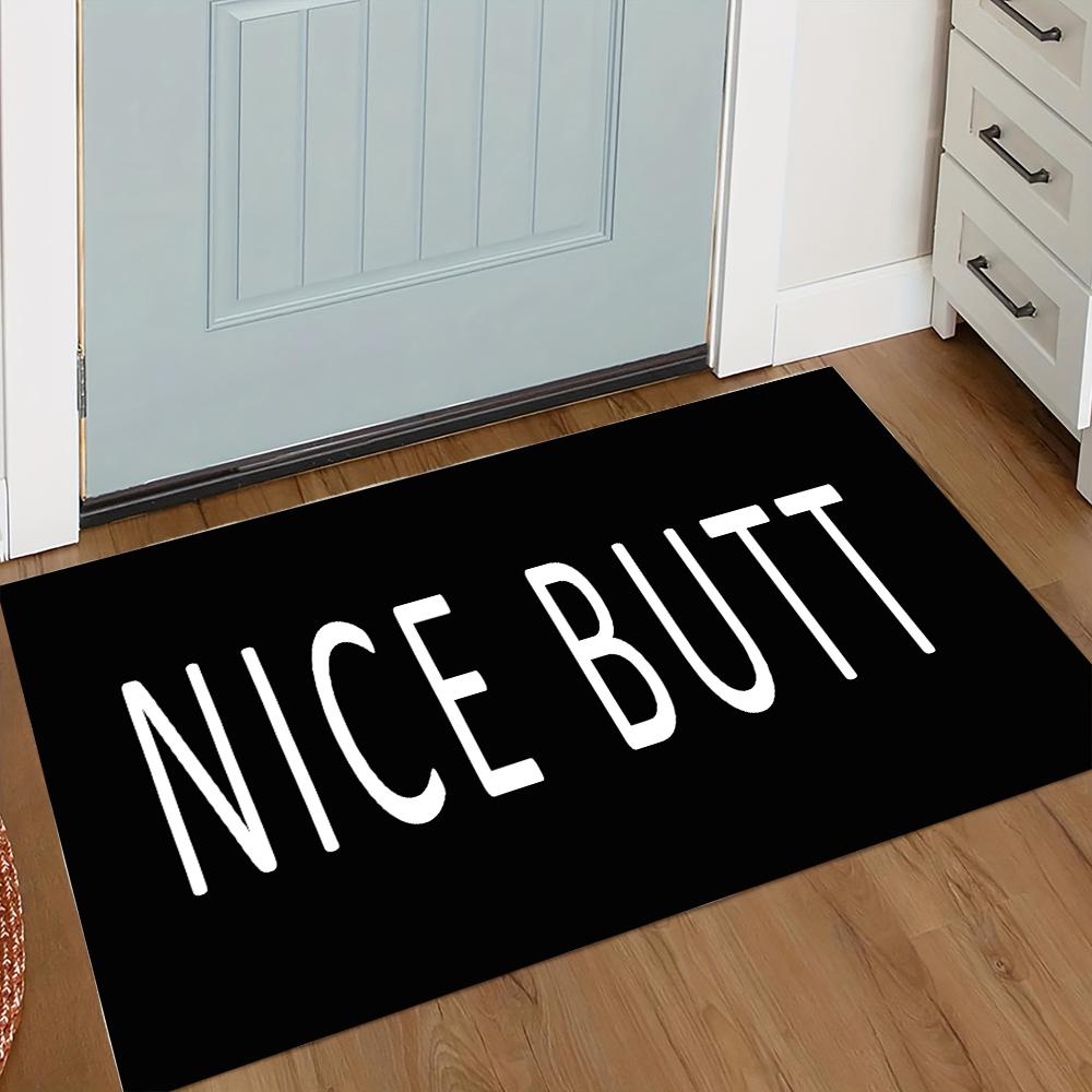 Vintage Text Art Floor Mat - Soft Carpet for Living Room Kitchen Entryway, Artistic Welcome Rug Home Decor
