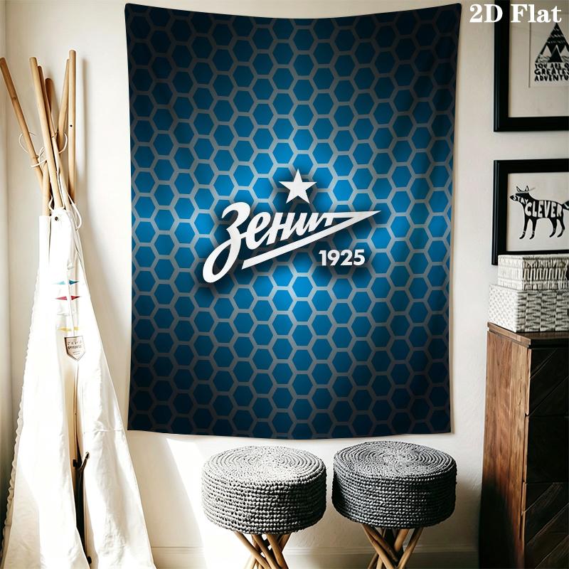 Ao Fk Zenit Sankt Peterburg Wall Tapestry Aesthetic Wall Hanging Printed Fabric Blanket Decorative Tapestries for Bedroom Living Room Home Decor