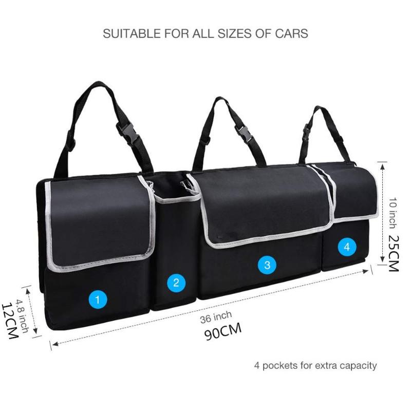 Органайзер для багажника автомобиля, сумка для хранения на заднем сиденье, вместительная, многофункциональная, из ткани Оксфорд, органайзеры для спинки автомобильного сиденья, аксессуары для салона автомобиля