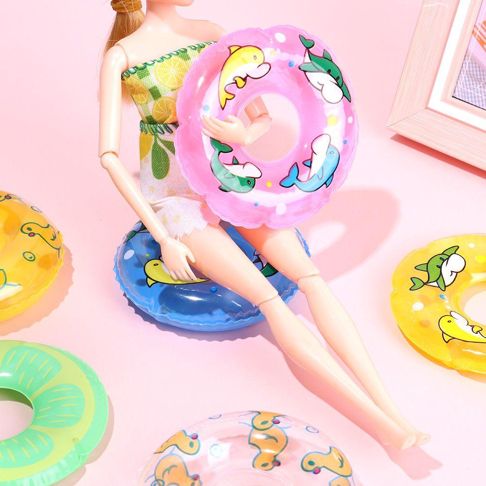 Игровой домик Кукольный домик Аксессуары Мультяшная кукла животное Спасательный круг Игрушка Спасательный жилет Миниатюрный плавательный круг