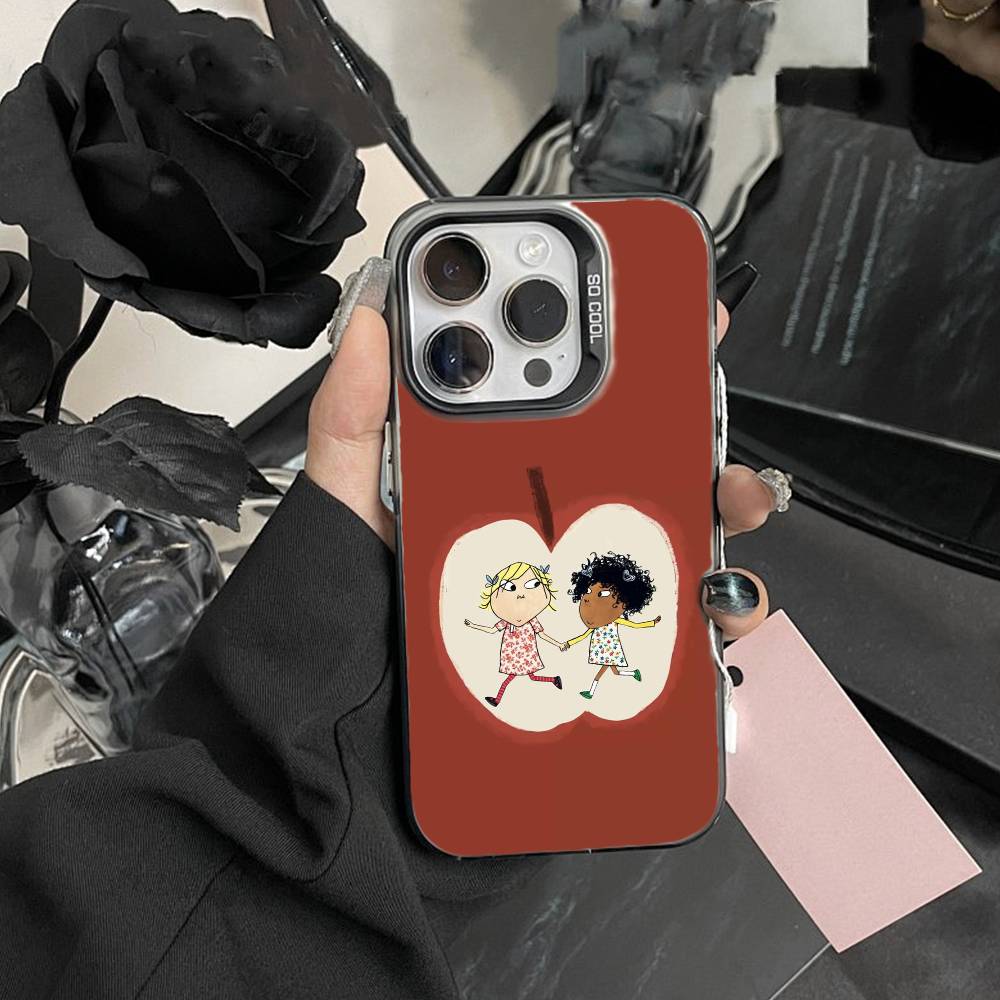 Charlie and Lola Cartoon Phone Case For iPhone 17,16,15,14,13,12,Pro MAX Black Matte Shockproof Cover