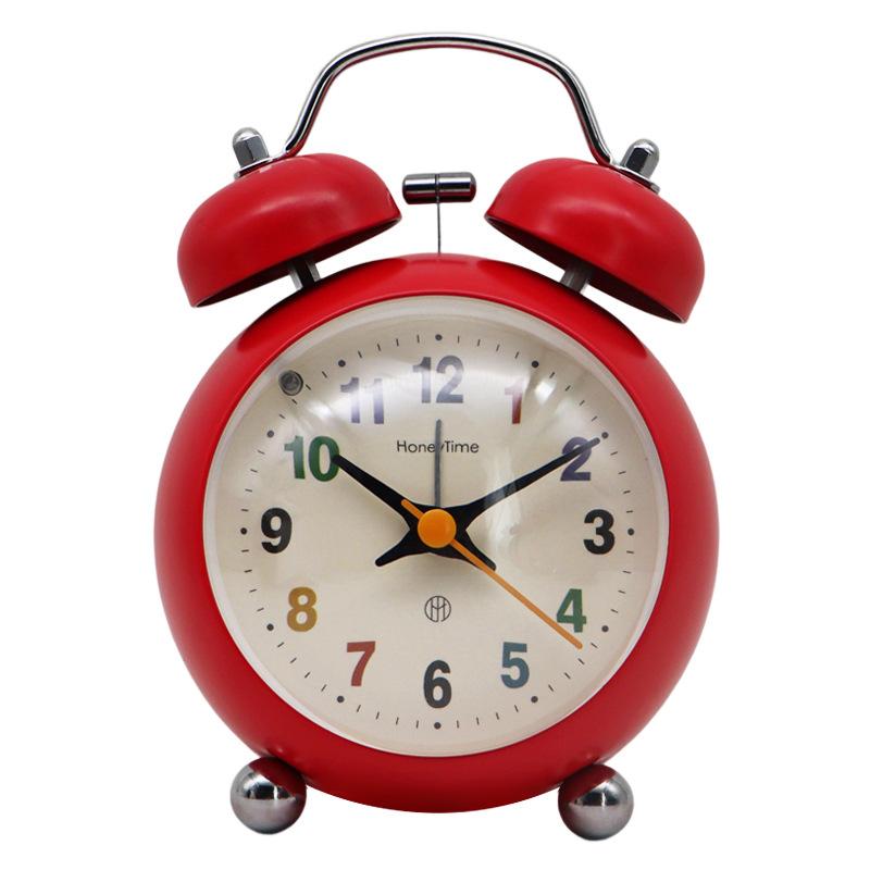 Студенческий звенящий маленький будильник, Хороший внешний вид, Супер громкий, Простые прикроватные часы, Детские самодисциплинированные для мальчиков и девочек настольные звенящие часы