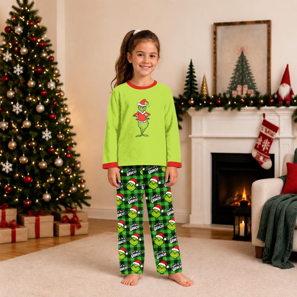 Family Matching Christmas Print Pajama Set, Long Sleeve Top and Pants Loungewear for Holiday