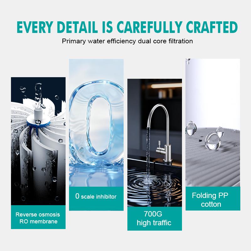 PSL9   Автоматический настенный диспенсер для воды - для дома и коммерческого использования, очиститель воды обратным осмосом с угольным серым RO-фильтром