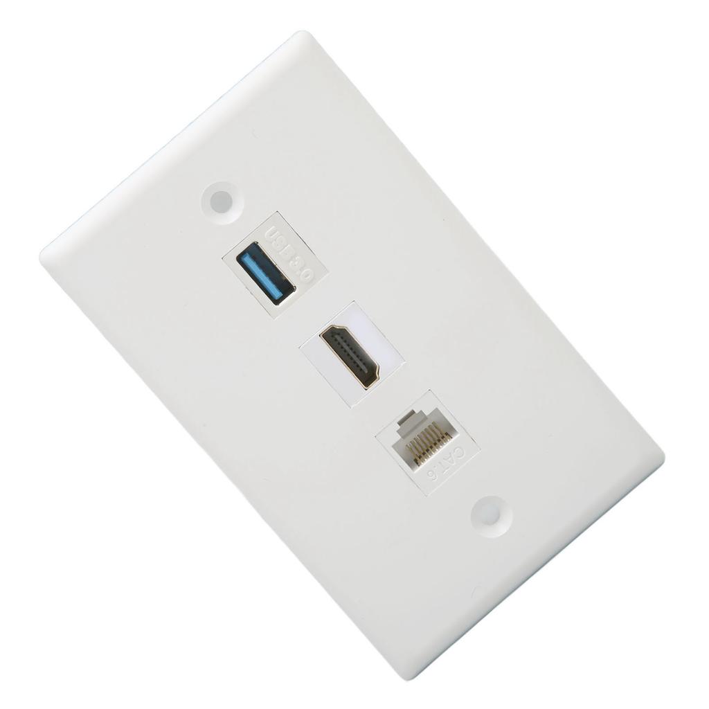 Настенная панель HD Multimedia Interface без пайки CAT6 USB3.0 HD Multimedia Interface 3 порта Настенная розетка