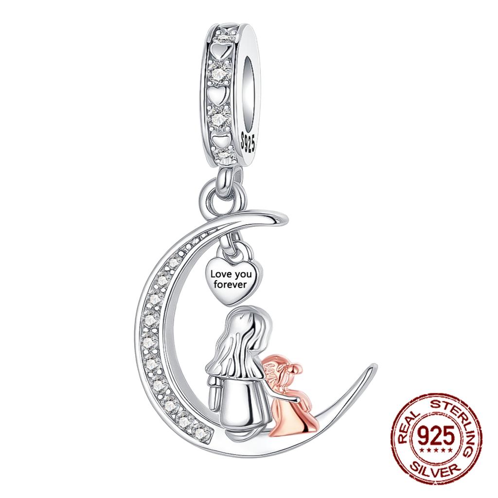 Медные Шармы в форме сердца для дочери и мамы, подходят для браслетов с диаметром отверстия 4 мм, изысканные украшения DIY на День матери в подарок