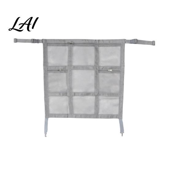 Car Seat Storage Net Gap Net Multifunctional Organizer Barrier for Pets Kids Pockets Snacks 9 Grid Layered Divider with 59x59cm Universal