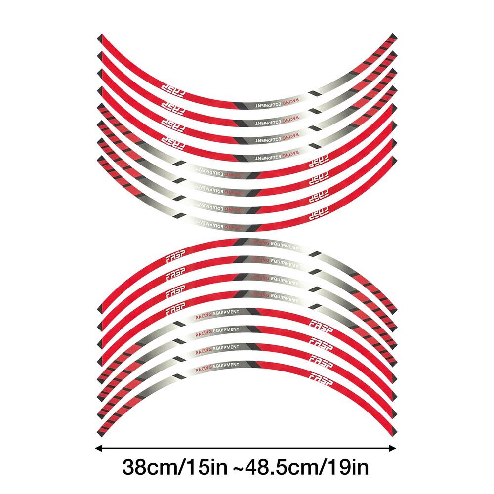 16 шт. Наклейки на шины мотоцикла и автомобиля, декоративные полоски, универсальные светоотражающие наклейки на колеса велосипеда, водонепроницаемая лента для обода колеса мотоцикла