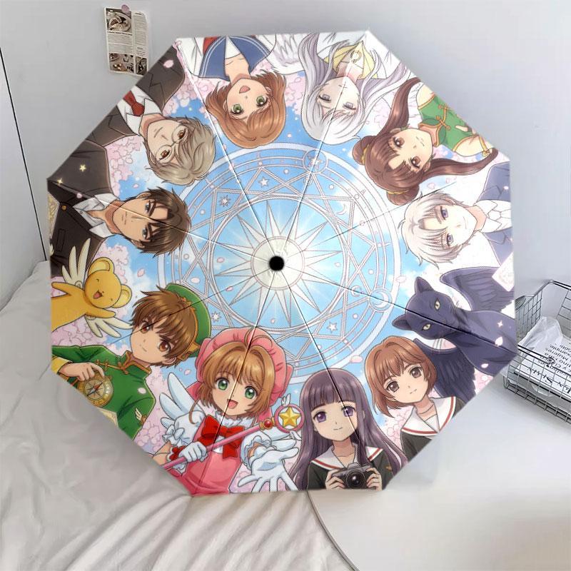 1 шт. Автоматический складной зонт - Рисунок Cardcaptor Sakura Портативный складной дизайн С 8 спицами Рождественские и Новогодние подарки