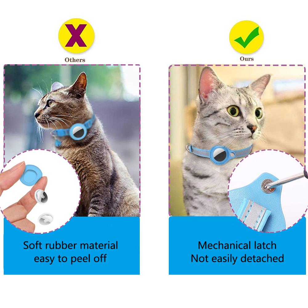 Регулируемый Легкий Кошачий Ошейник Для Air Tag с Колокольчиком Для Котят и Щенков