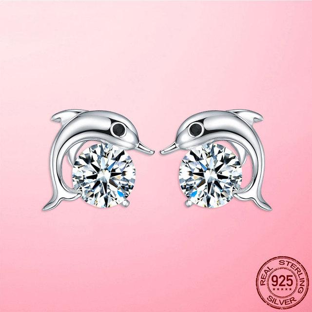 Серьги-кольца из стерлингового серебра 925 пробы, серебряные серьги-кольца с геометрией дельфина для женщин, модные женские ювелирные изделия, подарок