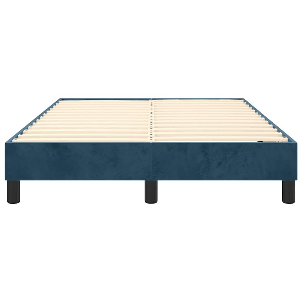 Box Spring Bed Frame Dark Blue 120 x 200 cm Velvet