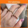 Stylish Korean Geometric Design Adjustable Ring For Women With Sparkling Accents