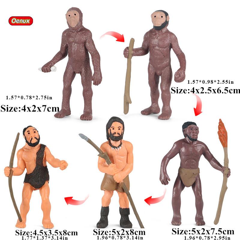 Oenux Доисторические люди Сцена жизни Эволюция человека Дикий саблезубый тигр Мамонт Модель животного Коллекция фигурок Игрушка