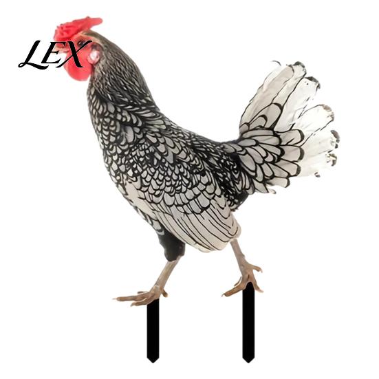 Stake Realistic Acrylic Animal Yard Stake, 2D Flat Chicken Goose Bird Garden Bunny Sign for Pathway, Patio, Lawn Outdoor Decor Decorative
