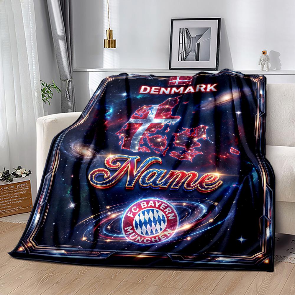 Denmark Football Dreams Customize Your Name Blanket Gift Customizable Blanket Durable Comfort Versatile for Couch Sofa Chair Office