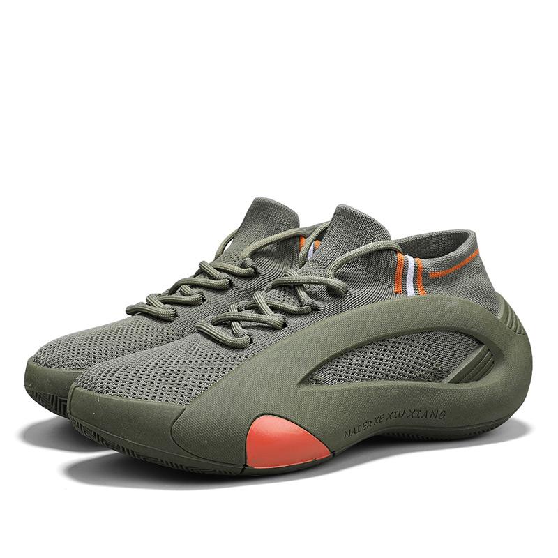 Модные зеленые мужские летние спортивные носки для бега, обувь, дышащая сетка, толстая подошва, увеличивающие рост, подростковые повседневные сетчатые туфли с круглым носком