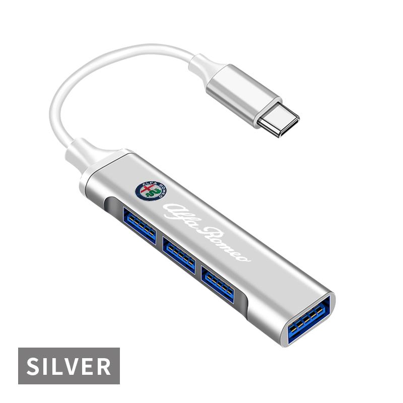 For Alfa Romeo USB 3.0 HUB 4 in 1 Type C Adapter For Alfa Romeo 159 147 156 166 Giulietta Giulia Mito Stelvio Brera Spider Car A zw8
