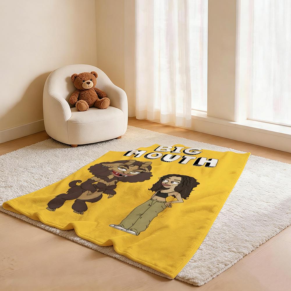 Movie B Big M Mouth Throw Soft Warm Flannel Fleece Throw Blanket for Sofa Bed Travel Home