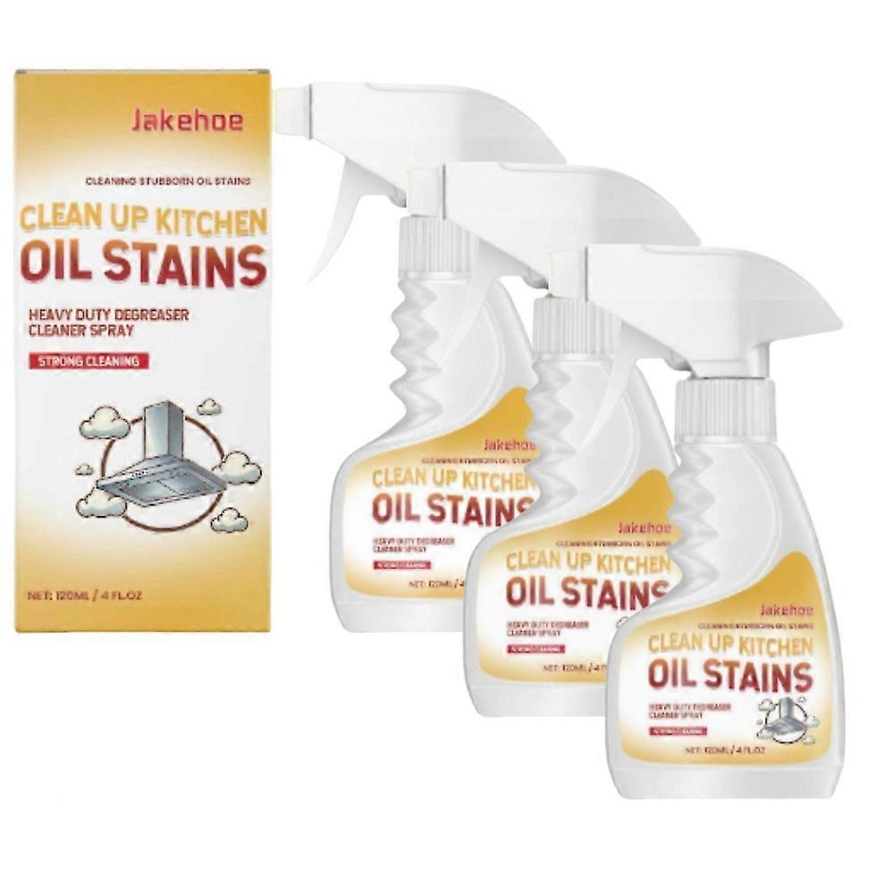 3X 120ml Heavy Duty Kitchen Degreaser Spray for Oil Stains - Powerful Multi-Surface Cleaner for Stove Tops, Range Hoods, and Kitchen Surfaces