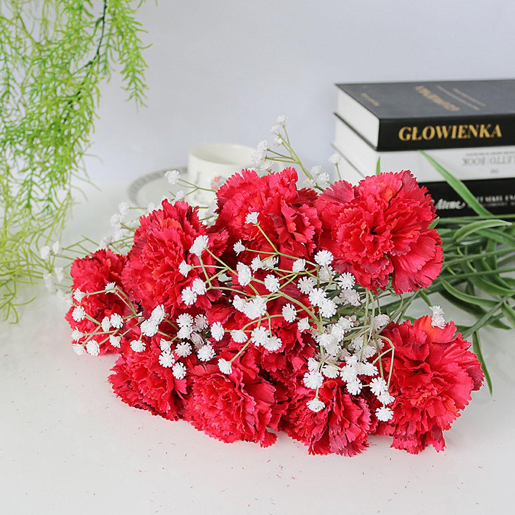 Искусственные гвоздики Шелковый цветок Свадебная гортензия Домашний день матери/учителя