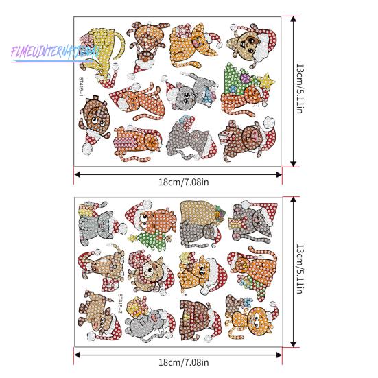 1 комплект, наклейка с алмазной живописью, набор рождественских наклеек «сделай сам», устойчивая к выцветанию наклейка со стразами для детей и взрослых