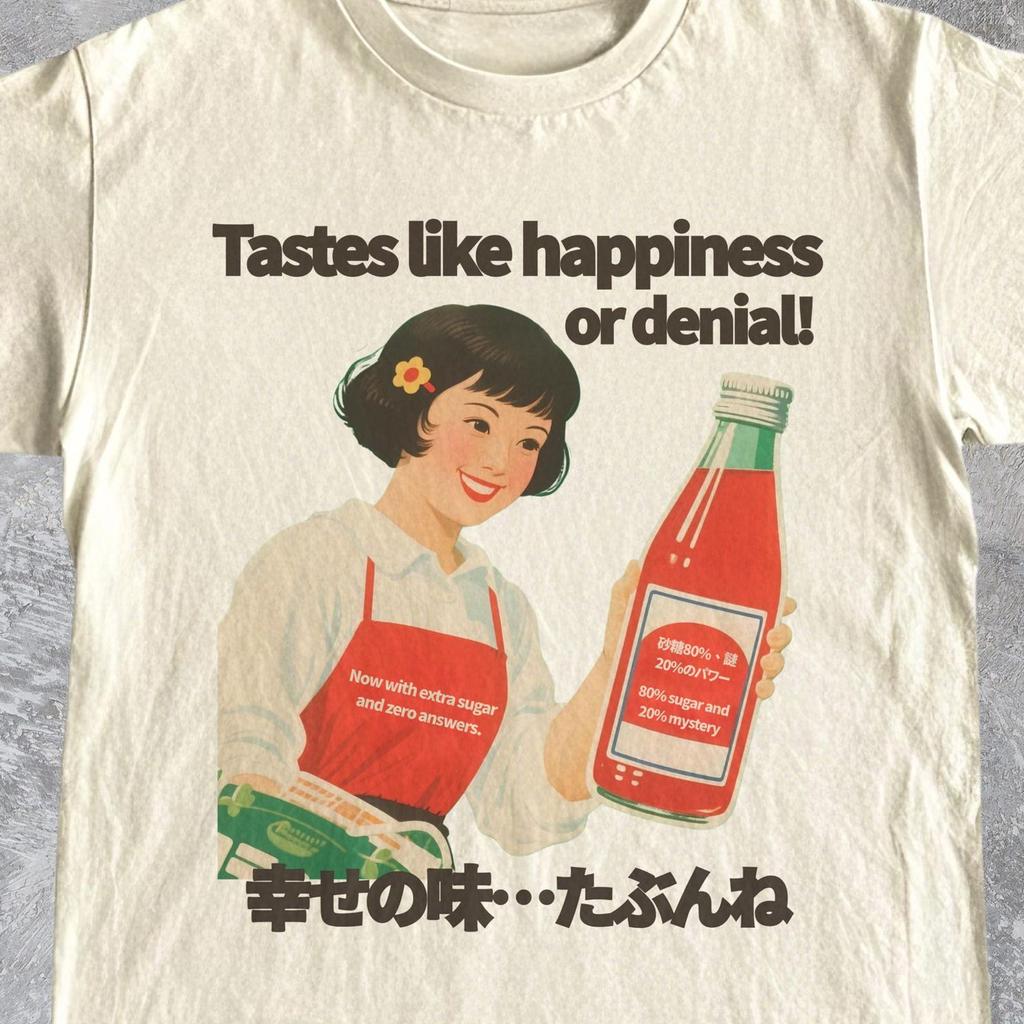 Sarcastic Retro Japanese Shirt, Funny Vintage Japan Graphic Tee, Kitsch Nostalgia Aesthetic, 90s Japanese Streetwear, Retro Commercial Style
