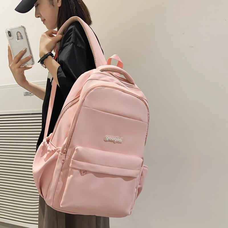 Школьная сумка для школьников средней школы, мужской рюкзак большой вместимости для путешествий, компьютерный рюкзак, однотонный женский рюкзак