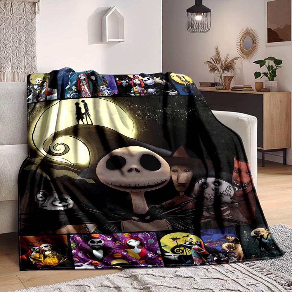 1Pc Nightmare Before Christmas Blanket Soft And Comfortable Casual Warm Camping Travel Christmas Halloween Xmas Gift M928425
