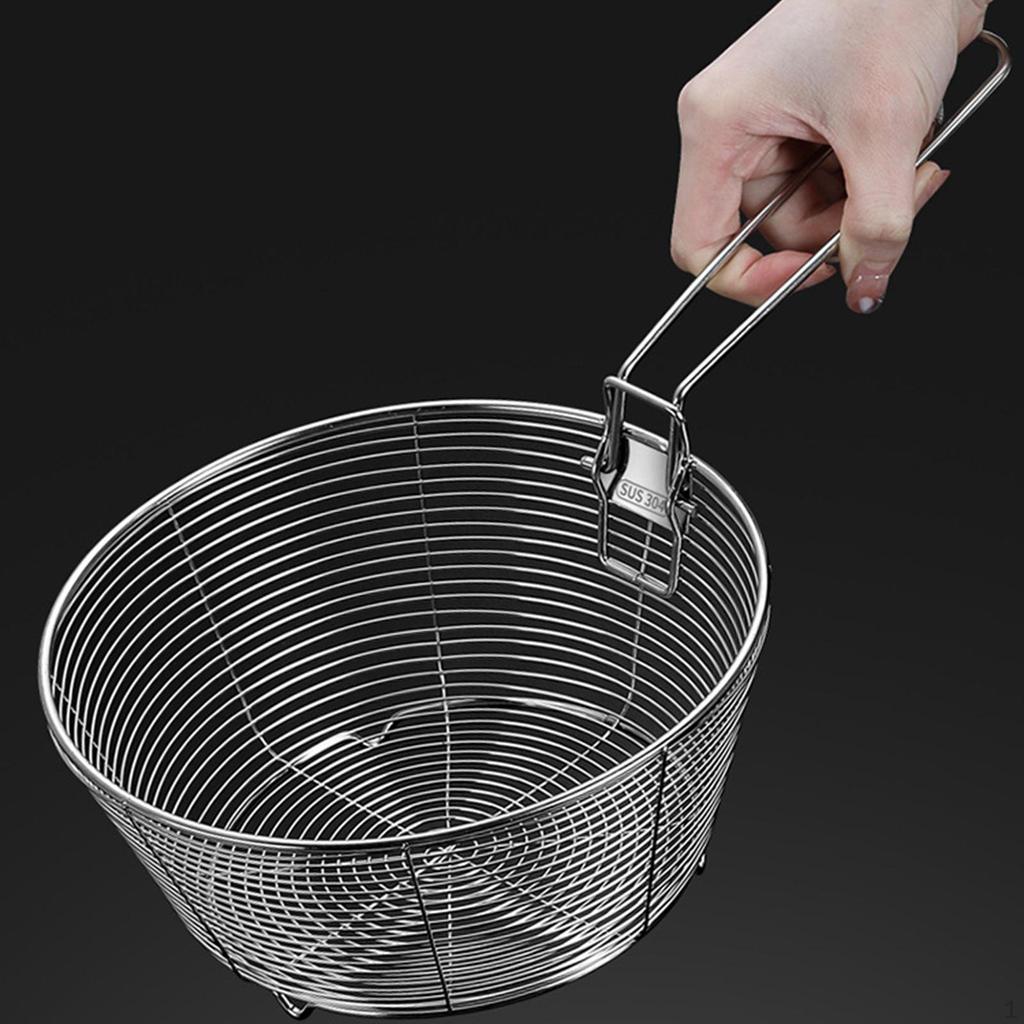 Food Strainer Mesh Skimmer Wire Sieve Noodle Colander Frying Basket for Kitchen Utensil Noodles