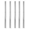 KXLCGYK Korean Metal Chopsticks Set, 5 Pairs, 18-8 Stainless Steel, 22.5cm Square Chopsticks, Lightweight, Hollow Chopsticks, Non-Slip, Silver, Dishwa
