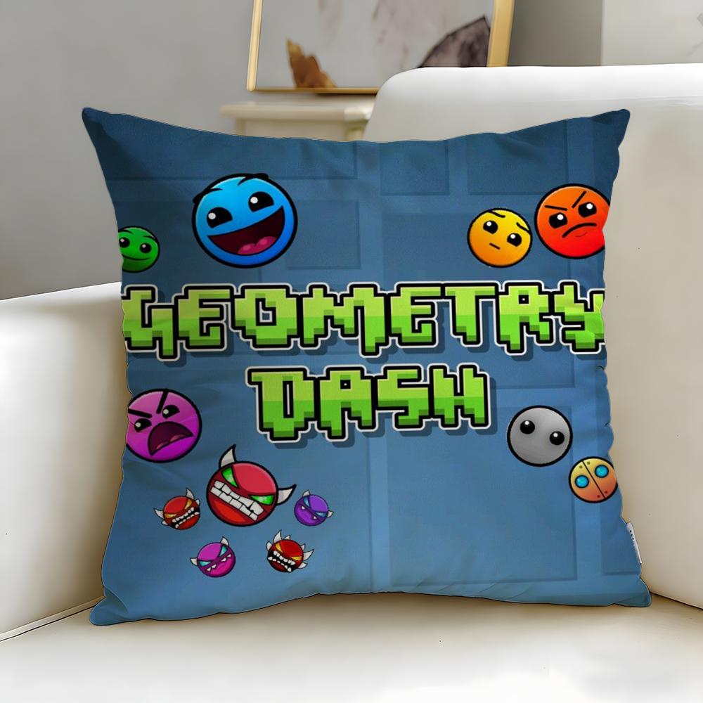 Классическая игра Geometry Dash Наволочка Мягкая Легко стирающаяся Наволочка Универсальная для Дивана Кровати Путешествий и Офиса