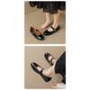French Single Shoes Women's Flat Shallow One Strap Mary Jane Shoes Silver Soft Bottom Ballet Shoes