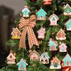 8/15/16Pcs Christmas Ornaments Cooking Gingerbread Man House Hanging Decoration Holiday Tree Pendant for