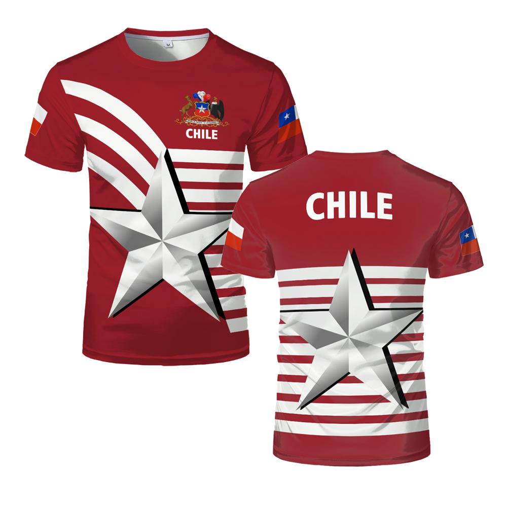 Chile Independence Day National Emblem 3D Printed T-shirt Chilean Flag Graphic Short Sleeve O Neck Casual Tops Unisex Summer Tee