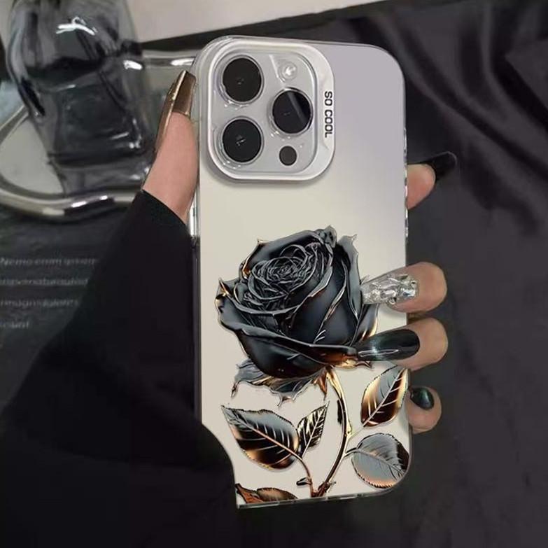 Black Gold Rose Applicable To Apple 15 Promax Mobile Case IPhone 16 Pro Flowers 14 Pro Premium 13 New Model