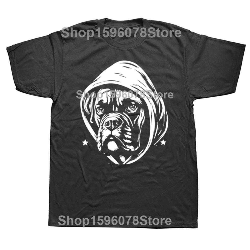 Funny Cool Boxer Dog Graphic T-shirts Men Women's Fashion Casual Tshirt 100% Cotton Loose Oversized T Shirt