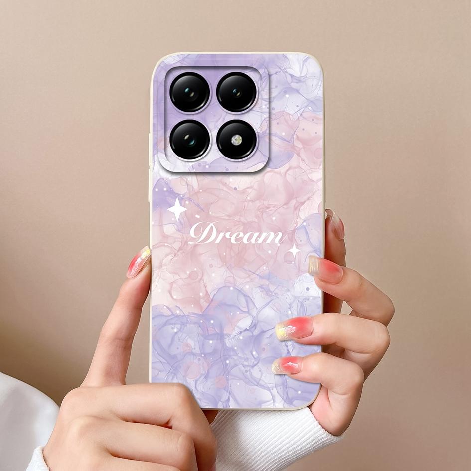 Мягкие новые чехлы для Xiaomi 14T 15 Pro Capa Pretty Cloud Flowers стильный стиль защитный жидкий силикон прочный анти-падение для Xiaomi Shell задние крышки