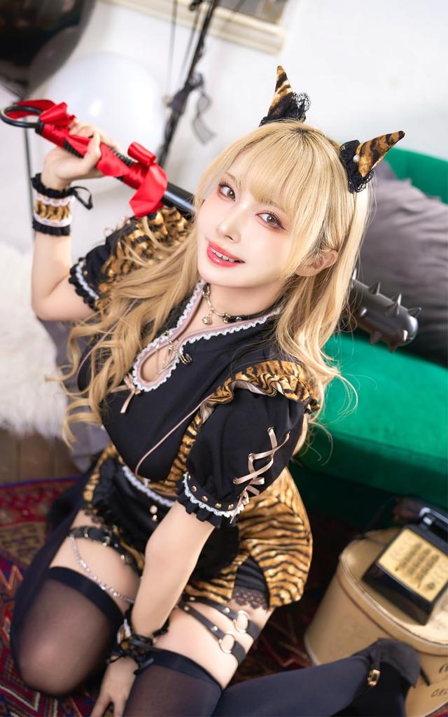 Косплей горничная официантка экономка демон они черное китайское платье чонсам китайский костюм маскировка Мари Мун комплект из 9 предметов 10216 [Malymoon] (черный)