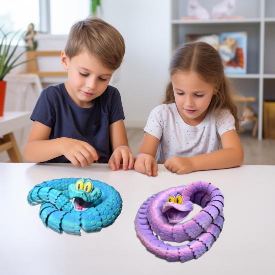 3D-печатная фигурка змеи с подвижными суставами, фигурка змеи, шарнирная модель животного, игрушка для домашнего офиса, книжной полки, украшения рабочего стола, орнамент