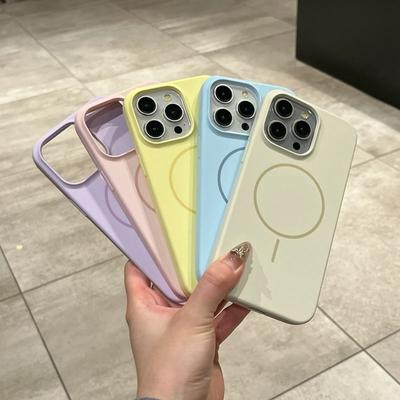 Жидкий силиконовый чехол Magsafe для iPhone 11 12 13 14 15 16 Pro Max Plus Магнитное беспроводное зарядное устройство Противоударный бампер