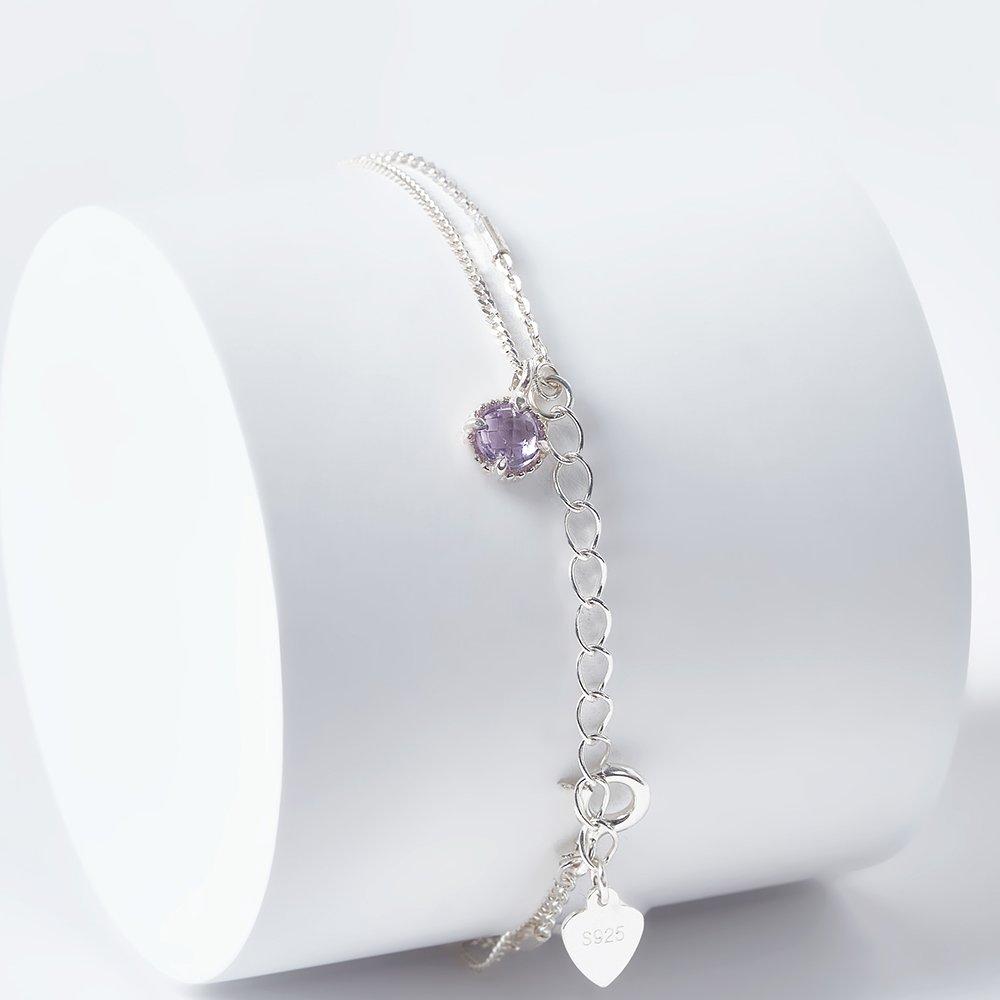 Silver925 Layered Amethyst Bracelet