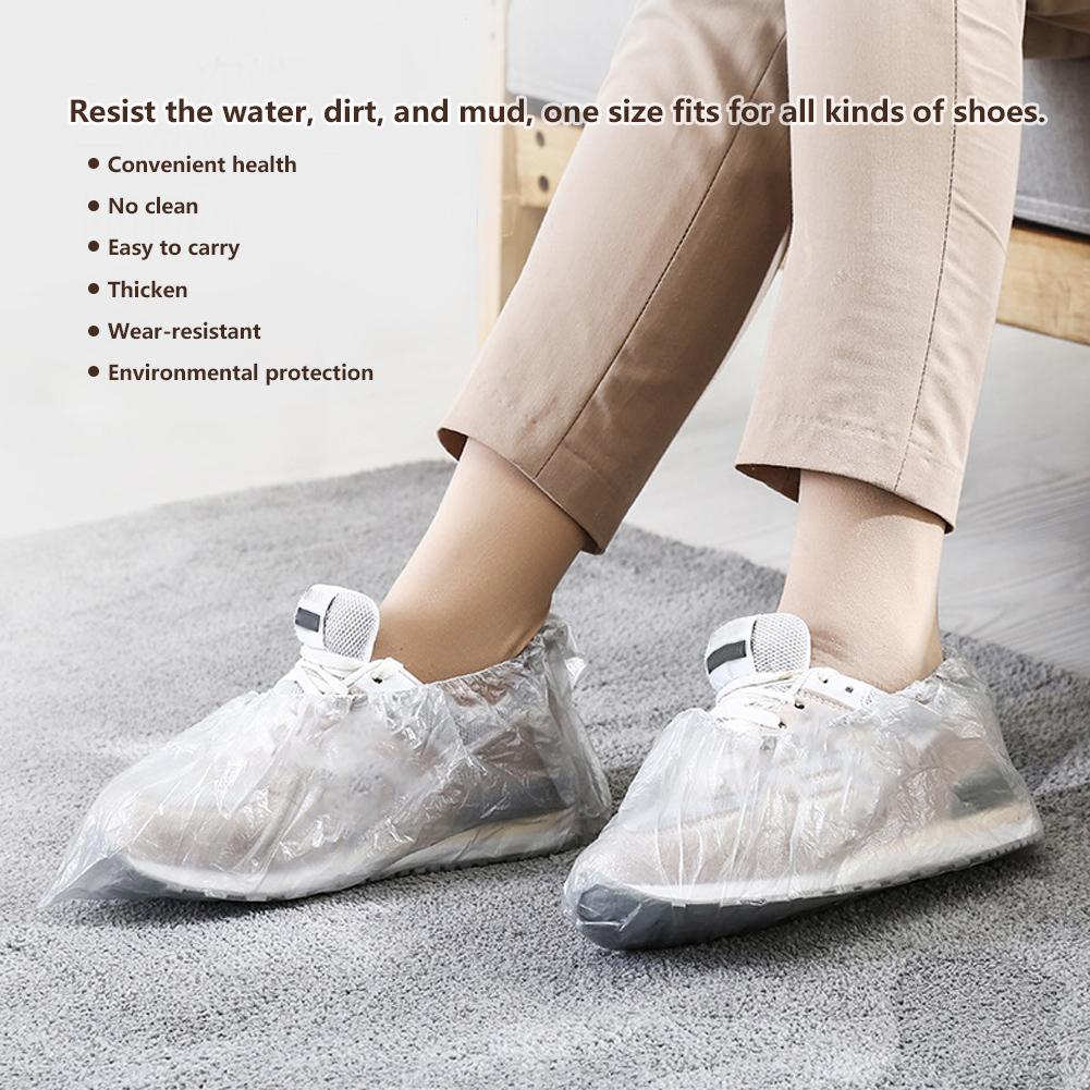 80 шт одноразовые толстые бахилы водонепроницаемые нескользящие пылезащитные защитные чехлы для обуви