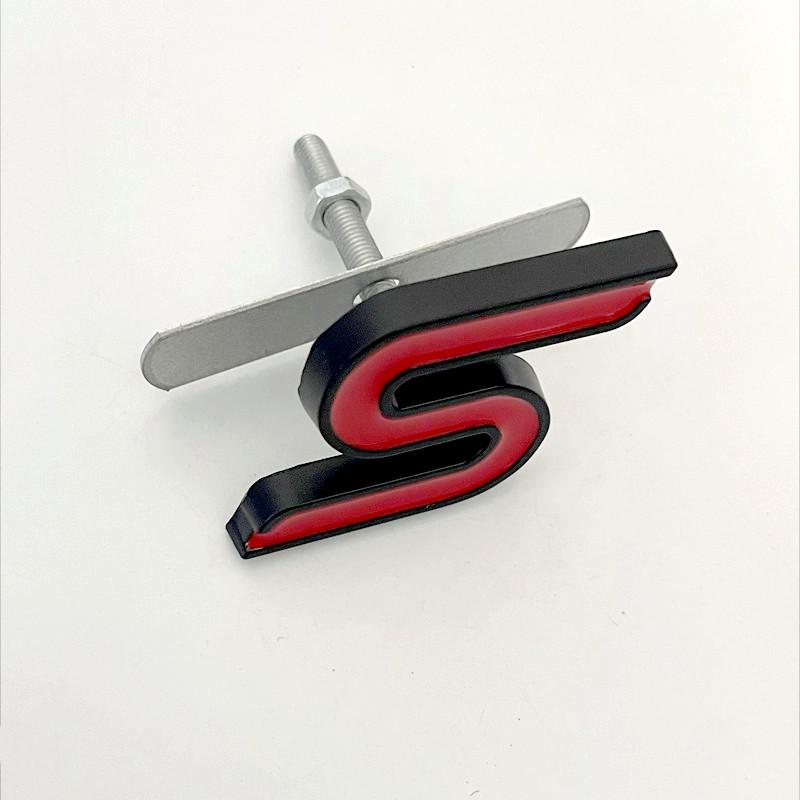 WGL2 3D Metal S Logo Front Grille Emblem Badge Car Rear Trunk Stickers For Ford Focus Fiesta Escape Ecosport Kuga Mondeo Accessories