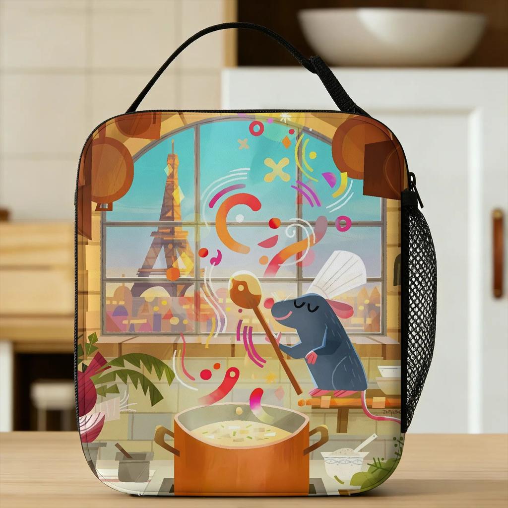 Ratatouille Lunch Bag For Child Print Lunch Box Funny Travel Cooler Bag Convenient Waterproof Thermal Lunch Bags