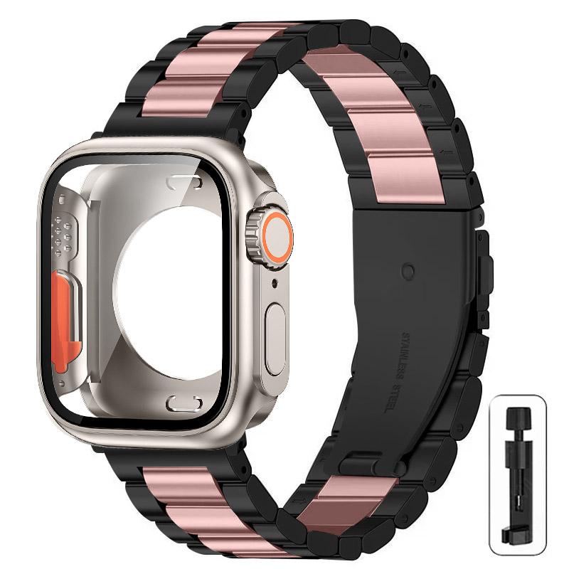 Сменить на Ультра Кейс+Ремешок для Apple Watch 40 мм 44 мм 41 мм 45 мм Металлический Ремешок из Нержавеющей Стали для iWatch Серии Серии 98 7 6 SE 5 4